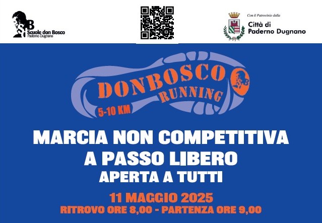 Quindicesima edizione, la corsa non competitiva adatta a tutti! Iniziativa a cura delle scuole Don Bosco Paderno Dugnano e con il patrocinio della Città di Paderno Dugnano. 
