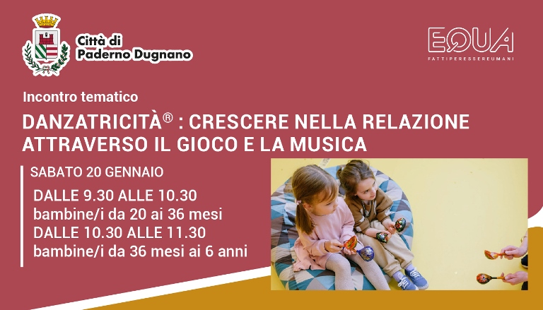 Sabato 20 gennaio 2024 | dalle 9.30 alle 11.30 | Spazio Infanzia via Fermi ang. via Leopardi